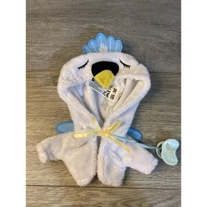 IMC Toys Cry Babies Swan Doll Outfit Unisex OS White Excellent Plush Hooded Wing